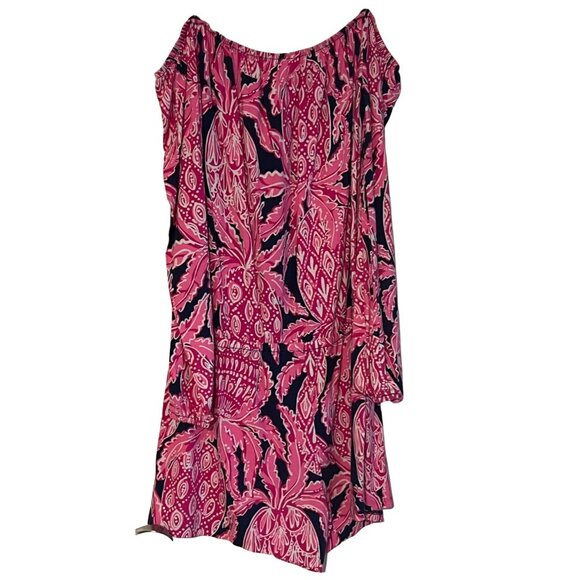 Lilly Pulitzer Lana Off-The-Shoulder Romper Coco Safari Pineapples Women's Size - Picture 3 of 6